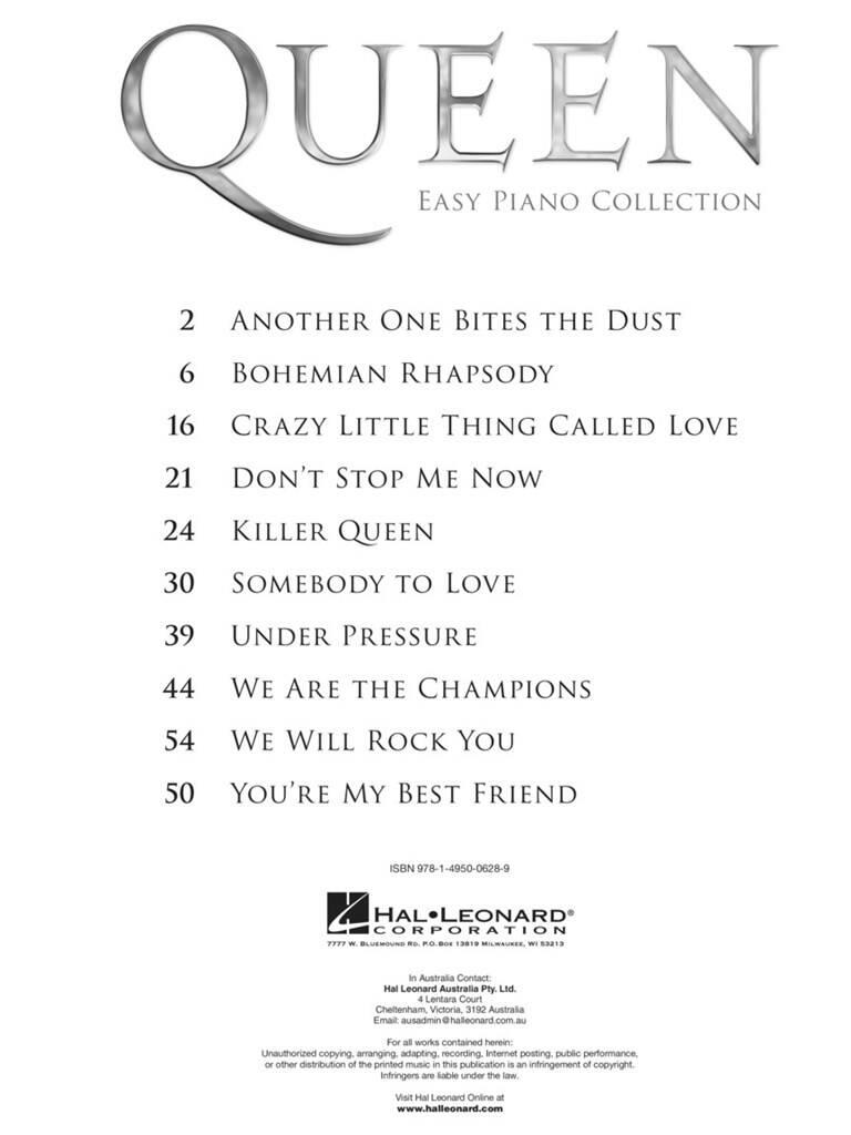 Queen: Queen - Easy Piano Collection: Piano Facile