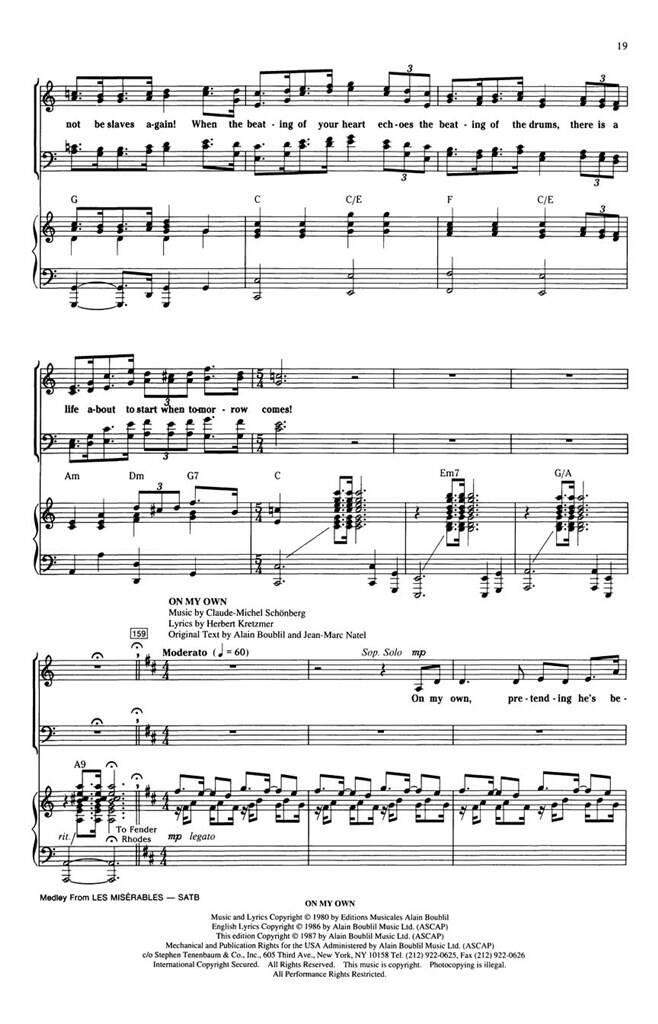 Alain Boublil: Les Misérables (Choral Medley): (Arr. Ed Lojeski): Chœur Mixte et Accomp.