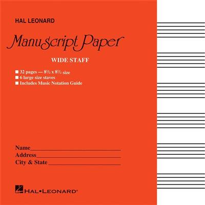 Wide Staff Manuscript Paper (Red Cover): Papier à Musique