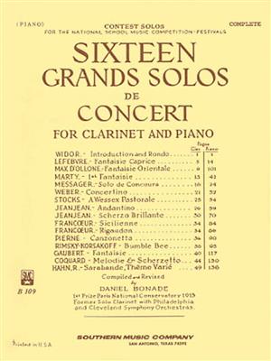 16 Grand Solos de Concert: (Arr. Daniel Bonade): Clarinette et Accomp.