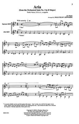 Johann Sebastian Bach: Aria From The Bach Orchestral Suite No.3: (Arr. Edwards): Voix Hautes et Accomp.
