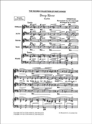 Harry T. Burleigh: Deep River Satb: Chœur Mixte A Cappella