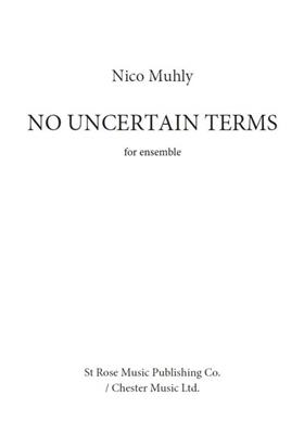 Nico Muhly: No Uncertain Terms: Ensemble de Chambre