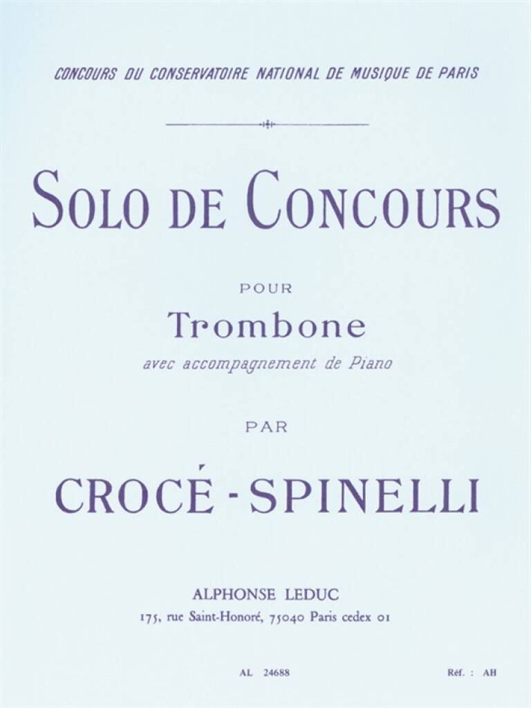 Bernard Croce-Spinelli: Solo De Concours: Trombone et Accomp. | Musicroom.fr