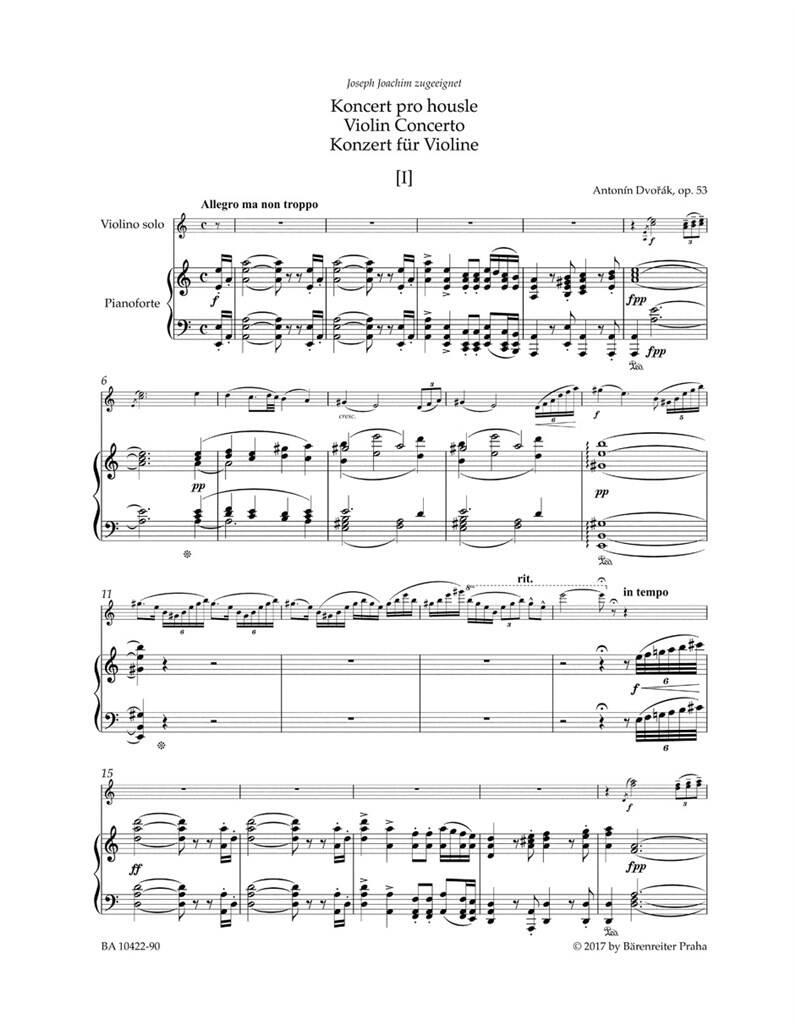 Antonín Dvořák: Violin Concerto In A Minor Op.53: Orchestre et Solo |  Musicroom.fr