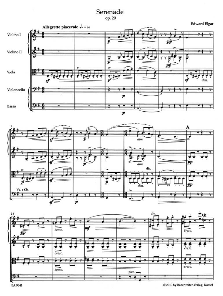 Edward Elgar: Serenade For Strings Op.20: Cordes (Ensemble) | Musicroom.fr
