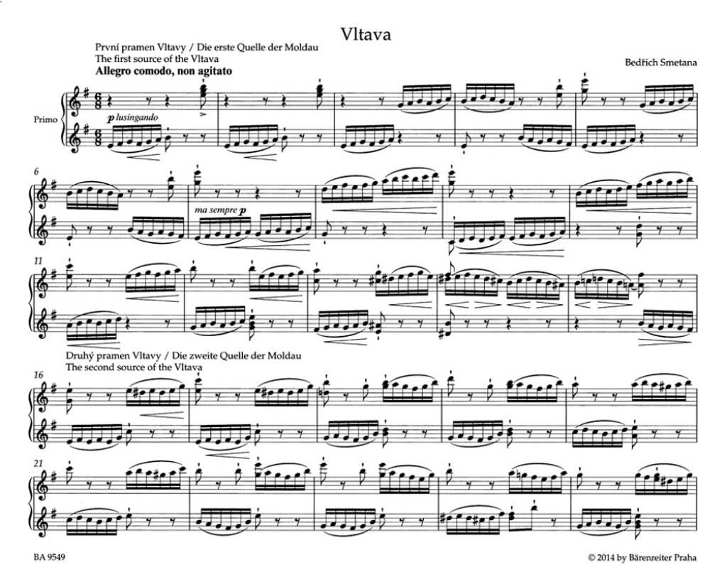 Bedrich Smetana: Vltava (The Moldau): Piano Quatre Mains | Musicroom.fr