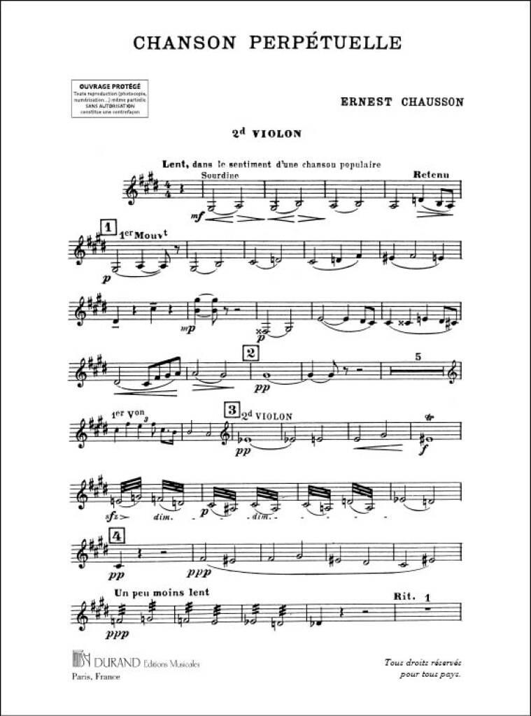 Ernest Chausson: Chanson Perpetuelle, Opus 37: Chant et Autres Accomp. |  Musicroom.fr