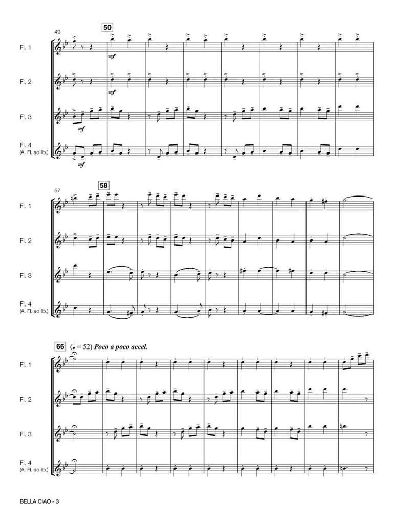 Bella Ciao: (Arr. Bert van Haagen): Flûtes Traversières (Ensemble) |  Musicroom.fr