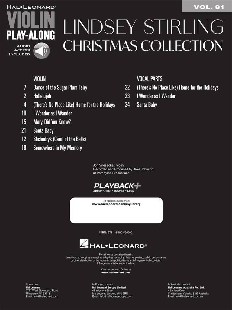 Lindsey Stirling: Lindsey Stirling - Christmas Collection: Solo pour Violons  | Musicroom.fr