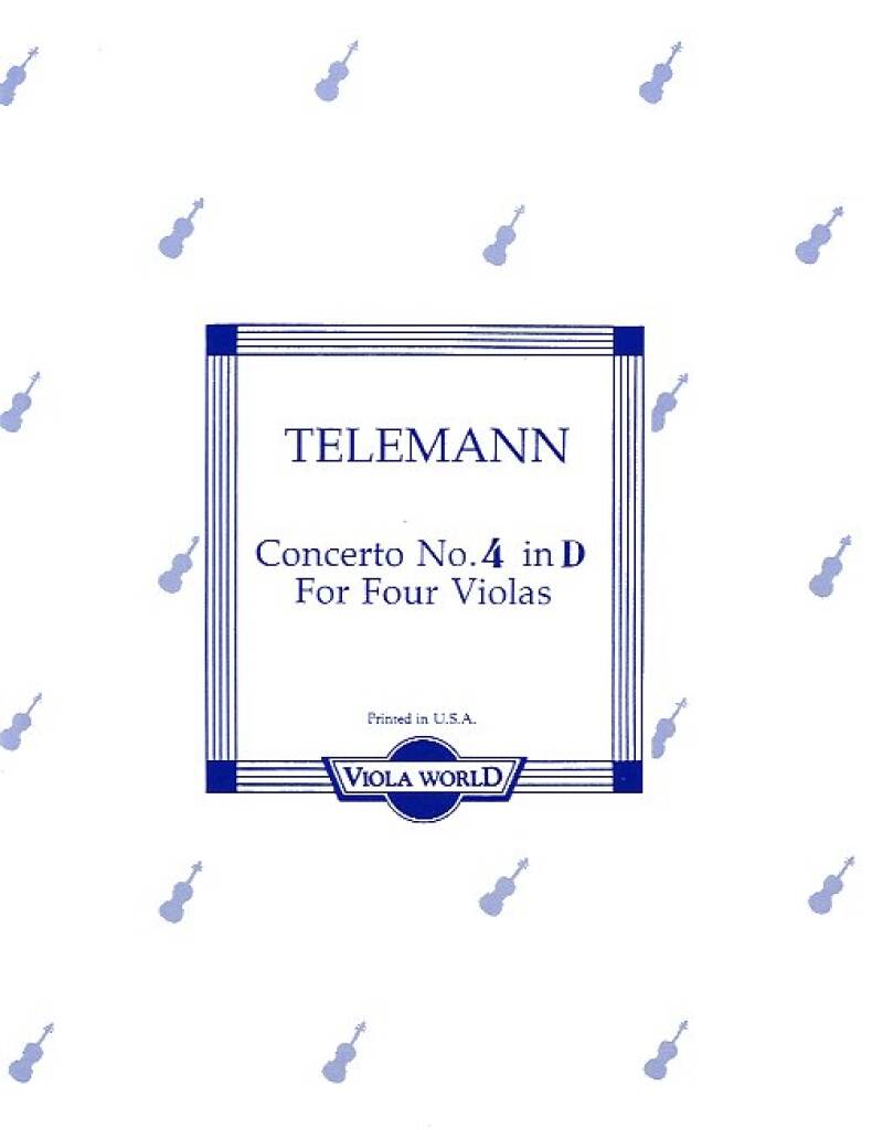 Georg Philipp Telemann: Concerto No.4 In D For Four Violas: (Arr. Alan H. Arnold): Ensemble d'Altos