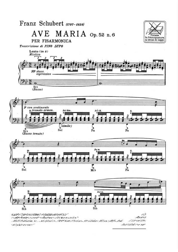 Franz Schubert: Ave Maria Op. 52 N. 6 D. 839: Solo pour Accordéon |  Musicroom.fr