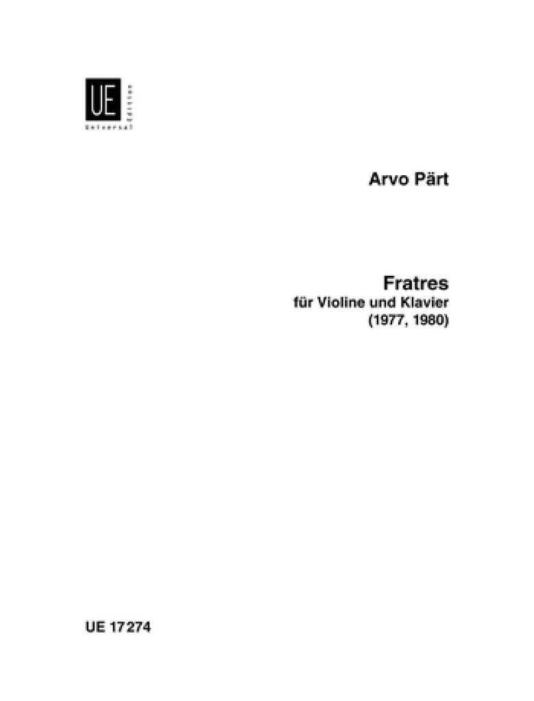 Arvo Pärt: Fratres: Violon et Accomp. | Musicroom.fr