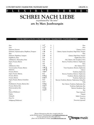 Schrei nach Liebe: (Arr. Marc Jeanbourquin): Orchestre à Instrumentation Variable