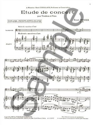 Henri Büsser: Etude De Concert: Trombone et Accomp.