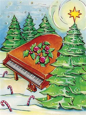 Greeting Cards Piano and Trees