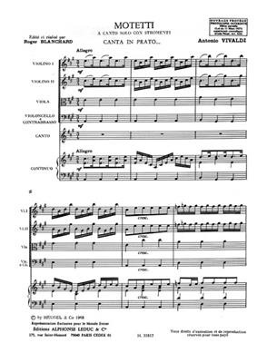 Antonio Vivaldi: Motetti A Canto Solo Con Strings Vol. 1: Chant et Autres Accomp.