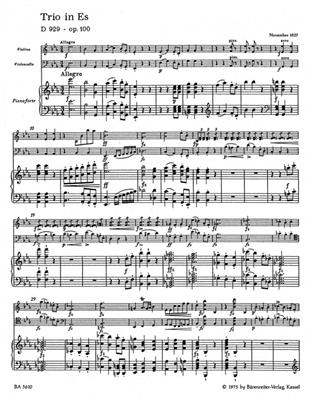 Franz Schubert: Trio in E-flat major op. 100 D 929: Trio pour Pianos