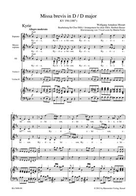 Wolfgang Amadeus Mozart: Missa brevis in D major: (Arr. Heribert Breuer): Chœur Mixte et Ensemble
