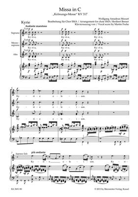 Wolfgang Amadeus Mozart: Missa in C major KV 317 "Coronation Mass": (Arr. Heribert Breuer): Chœur Mixte et Ensemble
