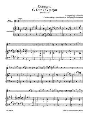 Georg Philipp Telemann: Concerto in G major TWV 51: Alto et Accomp.