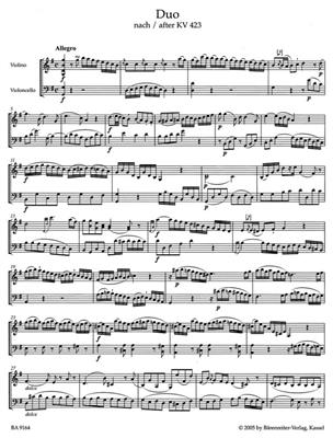 Wolfgang Amadeus Mozart: Zwei Duos Für Violine Und Violoncello: Duo pour Cordes Mixte