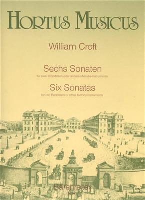 William Croft: Six Sonatas: Duo pour Flûtes à Bec