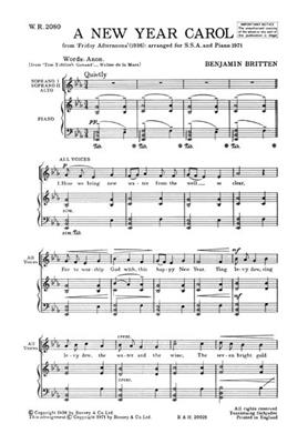 Benjamin Britten: A New Year Carol: Chœur d'enfants et Piano/Orgue