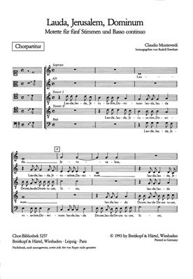 Claudio Monteverdi: Lauda, Jerusalem, Dominum: Chœur Mixte et Accomp.