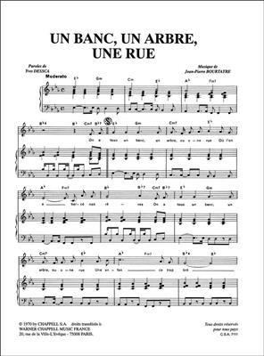Severine: Banc, un Arbre, Une Rue (Un): Chant et Piano