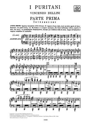 Vincenzo Bellini: I Puritani - Opera Vocal Score: Partitions Vocales d'Opéra
