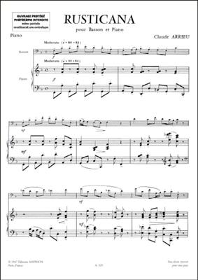 Claude Arrieu: Rusticana Basson-Piano: Solo pour Basson