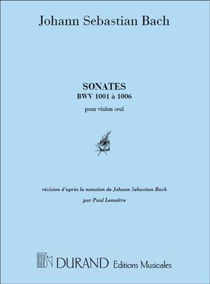 Johann Sebastian Bach: Sonates Violon Seul (Les 6 Bwv 1001-1006 ): Solo  pour Violons | Musicroom.fr