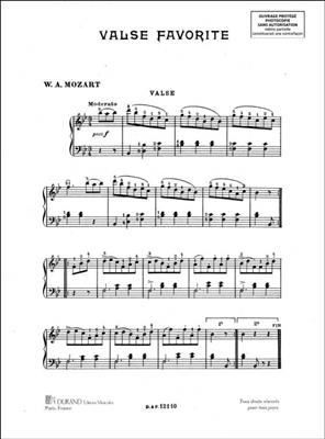 Wolfgang Amadeus Mozart: Valse Favorite: Solo de Piano | Musicroom.fr