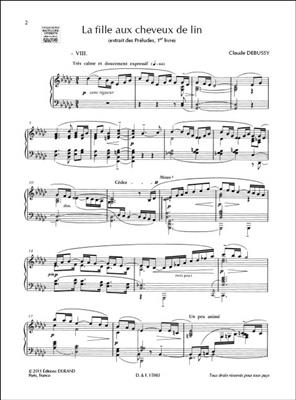 Claude Debussy: La Fille Aux Cheveux De Lin: Solo de Piano