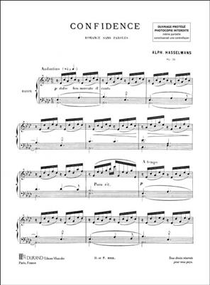 Alphonse Hasselmans: Confidence Opus 24: Solo pour Harpe