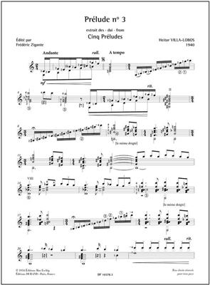 Heitor Villa-Lobos: Prélude n° 3 - extrait des Cinq Préludes: Solo pour Guitare