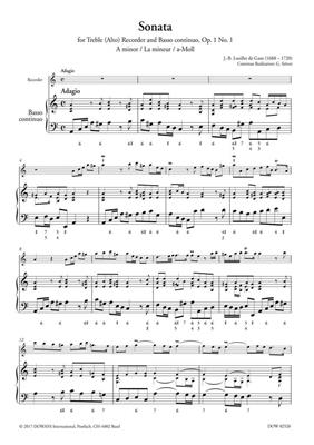 Jean-Baptiste Loeillet: Sonata a-minor Op.1 No.1 : Flûte à Bec Alto et Accomp.