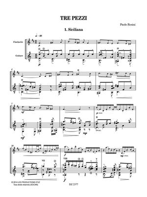 Paolo Rosini: Tre pezzi: Clarinette et Accomp.