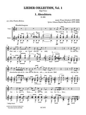 Franz Schubert: Lieder Collection, Vol. 1 - Voix Élevée: (Arr. John Charles Britton): Chant et Guitare