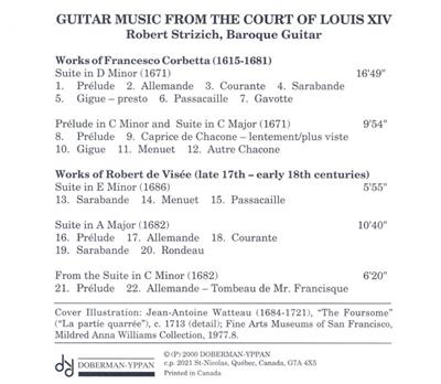 Guitar Music From The Court Of Louis XIV