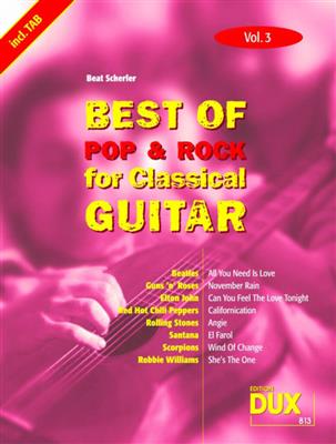 Best of Pop & Rock for Classical Guitar Vol. 3: Solo pour Guitare