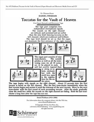 Daniel Pinkham: Toccatas for the Vault of Heaven: Orgue et Accomp.