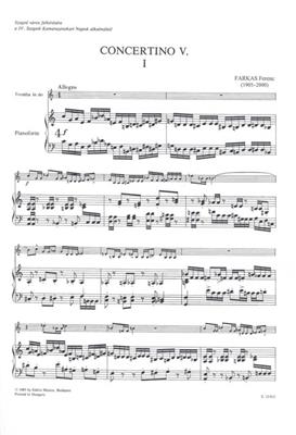 Ferenc Farkas: Concertino Nr. 5 für Trompete und Streichorchest: Trompette et Accomp.