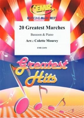 20 Greatest Marches: (Arr. Colette Mourey): Basson et Accomp.