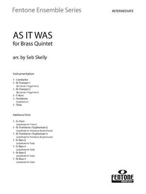 Harry Styles: As It Was: (Arr. Seb Skelly): Ensemble de Cuivres