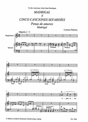 Lorenzo Palomo: Madrigal y cinco Canciones sefardies: Chant et Piano