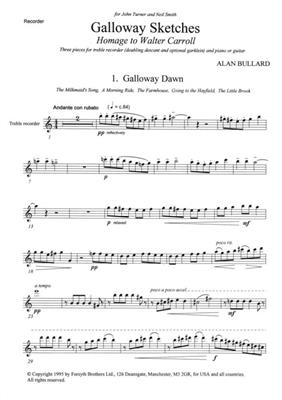 Alan Bullard: Galloway Sketches: Flûte à Bec Alto et Accomp.
