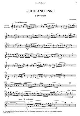 Philip Lane: Suite Ancienne: Flûte à Bec Soprano et Accomp.