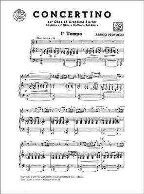 Arrigo Pedrollo: Concertino I Per Oboe E Orchestra D'Archi: Hautbois et Accomp.